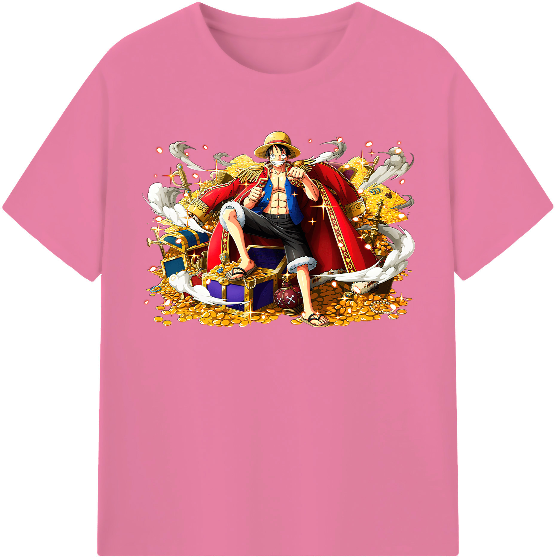 ワンピース モンキー・D・ルフィ ONE PIECE Monkey D. Luffy 綿100％半袖Tシャツ（フロントプリント）